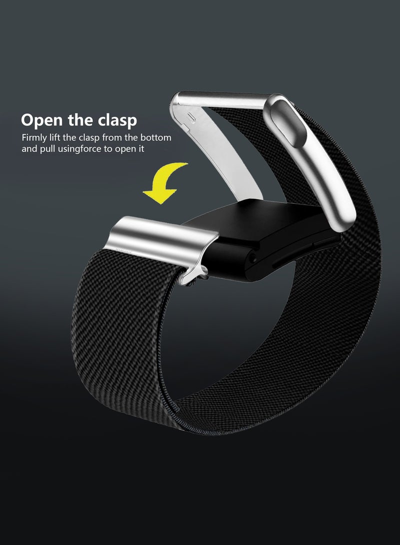 CATANES Replacement Nylon Band for Whoop MG with Silver Clip, Adjustable Wrist Strap for Fitness and Daily Use, for Men & Women- Black - Image 3